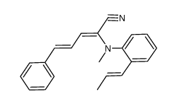 (4E)-2-(methyl(2-(prop-1-en-1-yl)phenyl)amino)-5-phenylpenta-2,4-dienenitrile结构式