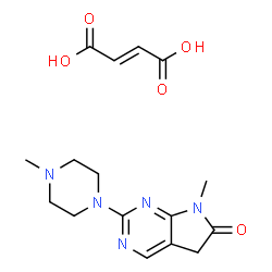 but-2-enedioic acid, 9-methyl-3-(4-methylpiperazin-1-yl)-2,4,9-triazab icyclo[4.3.0]nona-1,3,5-trien-8-one结构式