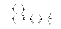 1,1-bis(dimethylamino)-N,N-dimethyl-N'-[4-(trifluoromethyl)phenyl]phosphinecarboximidamide结构式