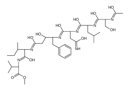 methyl (2S)-2-[[(2S,3S)-2-[[(3S,4S)-4-[[(2S)-2-[[(2S)-2-[[(2S)-2-acetamido-3-hydroxypropanoyl]amino]-4-methylpentanoyl]amino]-4-amino-4-oxobutanoyl]amino]-3-hydroxy-5-phenylpentanoyl]amino]-3-methylpentanoyl]amino]-3-methylbutanoate结构式