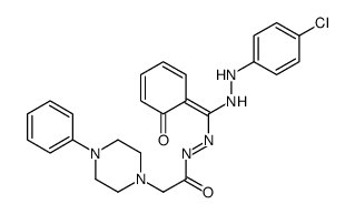 N-[(E)-[2-(4-chlorophenyl)hydrazinyl]-(6-oxocyclohexa-2,4-dien-1-ylidene)methyl]imino-2-(4-phenylpiperazin-1-yl)acetamide Structure