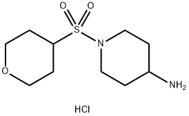 1-(oxane-4-sulfonyl)piperidin-4-amine hydrochloride Structure
