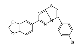 2-(1,3-benzodioxol-5-yl)-6-(4-bromophenyl)-[1,3]thiazolo[3,2-b][1,2,4]triazole结构式