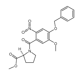 methyl (2S)-1-(4-benzyloxy-5-methoxy-2-nitrobenzoyl)-pyrrolidine-2-carboxylate结构式