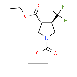 75 1-叔丁基3-乙基反式-4-(三氟甲基)吡咯烷-13-二羧酸酯结构式
