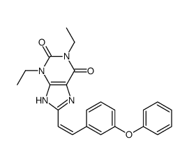 1,3-diethyl-8-[(E)-2-(3-phenoxyphenyl)ethenyl]-7H-purine-2,6-dione Structure