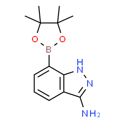 7-(4,4,5,5-四甲基-1,3,2-二氧杂硼杂环戊烷-2-基)-1H-吲唑-3-胺结构式