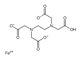 hydrogen [[N,N'-ethylenebis[N-(carboxymethyl)glycinato]](4-)-N,N',O,O',ON,ON']ferrate(1-) structure