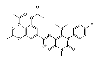 Benzamide,3,4,5-tris(acetyloxy)-N-[6-(dimethylamino)-1-(4-fluorophenyl)-1,2,3,4-tetrahydro-3-methyl-2,4-dioxo-5-pyrimidinyl]-结构式