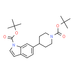 tert-Butyl 6-(1-(tert-butoxycarbonyl)piperidin-4-yl)-1H-indole-1-carboxylate Structure