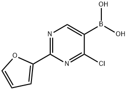 4-Chloro-2-(2-furyl)pyrimidine-5-boronic acid结构式