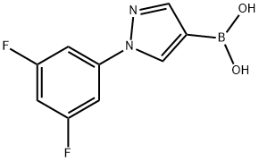 1-(3,5-Difluorophenyl)-1H-pyrazole-4-boronic acid结构式