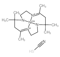 5,7,7,12,14,14-hexamethyl-4,11-diaza-1,8-diazanidacyclotetradeca-4,11-diene; nickel(+2) cation; thiocyanic acid结构式