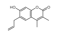 6-allyl-7-hydroxy-3,4-dimethyl-2H-1-benzopyran-2-one Structure