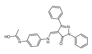 4'-[[(1,3-Diphenyl-5-oxo-2-pyrazolin-4-ylidene)methyl]amino]acetanilide structure
