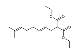 (3,7-dimethyl-octa-2,6-dienyl)-malonic acid diethyl ester结构式