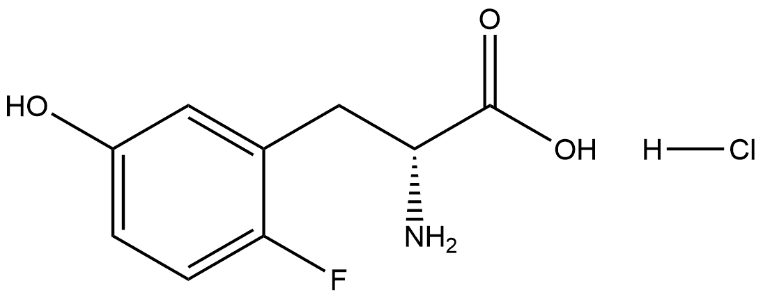 (R)-2-氨基-3-(2-氟-5-羟基苯基)丙酸 盐酸盐结构式