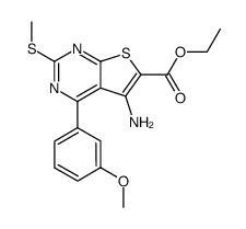 5-氨基-4-(3-甲氧基苯基)-2-(甲硫基)噻吩并[2,3-d]嘧啶-6-羧酸乙酯结构式