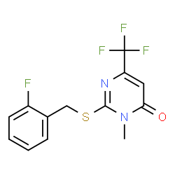 2-[(2-Fluorobenzyl)sulfanyl]-3-methyl-6-(trifluoromethyl)-4(3H)-pyrimidinone结构式