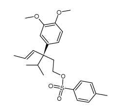 (4E,3S)-(+)-3-(3,4-dimethoxyphenyl)-3-isopropylhex-4-enyl tosylate结构式