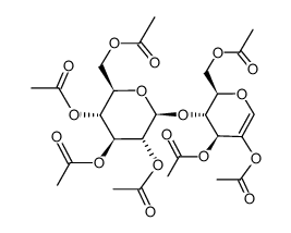 2,3,6-TRI-O-ACETYL-4-O-(2,3,4,6-TETRA-O-ACETYL-BETA-D-GLUCOPYRANOSYL)-1,5-ANHYDRO-D-ARABINO-HEX-1-ENITOL Structure