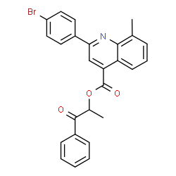 1-methyl-2-oxo-2-phenylethyl 2-(4-bromophenyl)-8-methyl-4-quinolinecarboxylate结构式