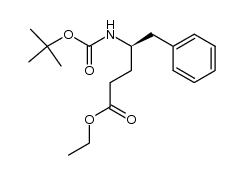 ethyl (R)-4-(tert-butoxycarbonylamino)-5-phenylpentanoate结构式