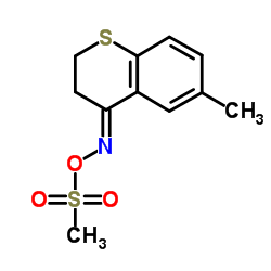 (4E)-6-Methyl-N-[(methylsulfonyl)oxy]-2,3-dihydro-4H-thiochromen-4-imine结构式