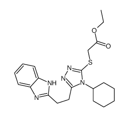 [[5-[2-(1H-Benzimidazol-2-yl)ethyl]-4-cyclohexyl-4H-1,2,4-triazol-3-yl]thio]acetic acid ethyl ester structure