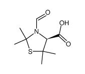 (S)-3-formyl-2,2,5,5-tetramethylthiazolidine-4-carboxylic acid structure