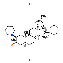 (2β,3α,5α,16β,17β)-17-Acetoxy-3-hydroxy-2,16-bis(1-methyl-1-piperidiniumyl)androstane dibromide Structure