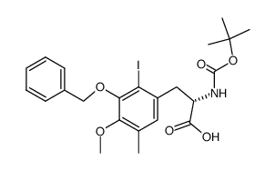 (S)-3-(3-(benzyloxy)-2-iodo-4-methoxy-5-methylphenyl)-2-((tert-butoxycarbonyl)amino)propanoic acid结构式