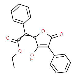 (E)-2-(3-Hydroxy-5-oxo-4-phenylfuran-2-ylidene)-2-phenylacetic acid ethyl ester结构式