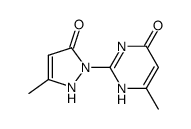 6-methyl-2-(3-methyl-5-oxo-2,5-dihydropyrazol-1-yl)pyrimidin-4(1H)-one结构式