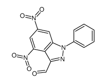 4,6-dinitro-1-phenylindazole-3-carbaldehyde Structure