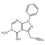 1H-Pyrazolo[3,4-d]pyrimidine-3-acetonitrile,5-amino-4,5-dihydro-4-imino-1-phenyl- structure