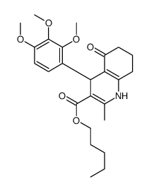 pentyl 2-methyl-5-oxo-4-(2,3,4-trimethoxyphenyl)-4,6,7,8-tetrahydro-1H-quinoline-3-carboxylate结构式