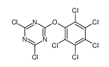 2,4-dichloro-6-(2,3,4,5,6-pentachlorophenoxy)-1,3,5-triazine结构式