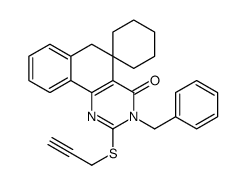 3-benzyl-2-prop-2-ynylsulfanylspiro[6H-benzo[h]quinazoline-5,1'-cyclohexane]-4-one结构式