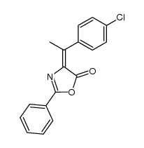 E-2-phenyl-4-(α-p-chlorophenylethylidene)-5-(4H)-oxazolone结构式