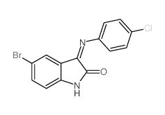5-bromo-3-[(4-chlorophenyl)amino]indol-2-one结构式