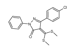 4-(bis-methylsulfanyl-methylene)-5-(4-chloro-phenyl)-2-phenyl-2,4-dihydro-pyrazol-3-one Structure