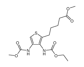 5-(3-ethoxycarbonylamino-4-methoxycarbonylamino-thiophen-2-yl)-pentanoic acid methyl ester Structure