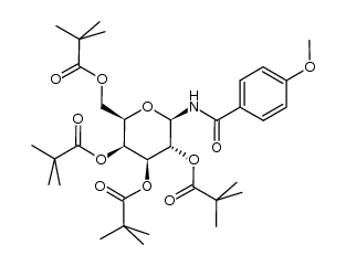N-(2,3,4,6-tetra-O-pivaloyl-β-D-galactopyranosyl)-p-anisamide结构式