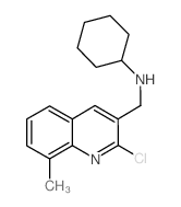 3-Quinolinemethanamine,2-chloro-N-cyclohexyl-8-methyl-(9CI) structure
