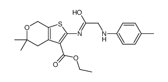 ethyl 5,5-dimethyl-2-[[2-(4-methylanilino)acetyl]amino]-4,7-dihydrothieno[2,3-c]pyran-3-carboxylate结构式