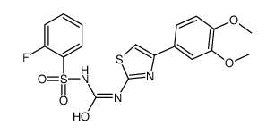 1-[4-(3,4-dimethoxyphenyl)-1,3-thiazol-2-yl]-3-(2-fluorophenyl)sulfonylurea结构式