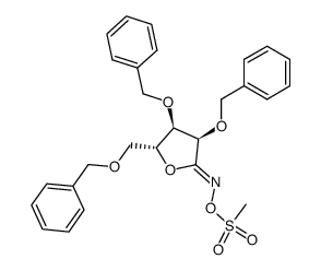 (Z)-(2,3,5-tri-O-benzyl-D-ribofuranosylidene)amino methanesulfonate结构式