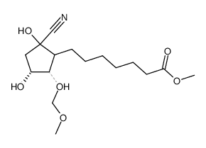 7-((R)-2-Cyano-2,4-dihydroxy-5-methoxymethoxy-cyclopentyl)-heptanoic acid methyl ester Structure