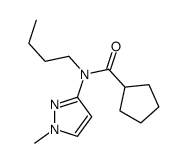 N-butyl-N-(1-methylpyrazol-3-yl)cyclopentanecarboxamide结构式